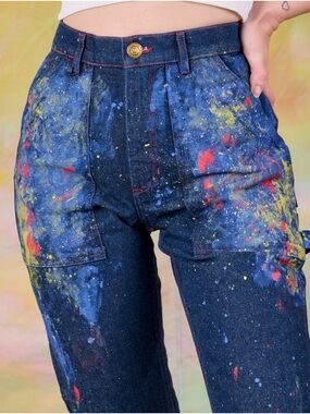 NWOT Big Bud Press Hand-Painted Carpenter Jeans Size XL Unisex